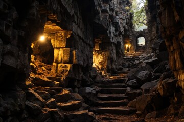 Crete, Greece, The Cave of Zeus, a legendary cave in the Psiloritis mountain., generative IA