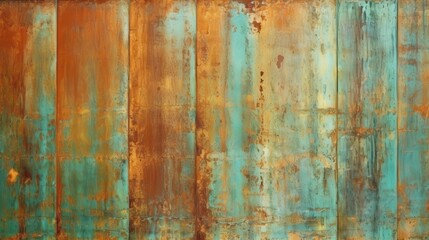 Obraz premium Abstract Rusty and Green Metal Panel