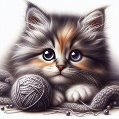 a picture of a cat with a cat on it