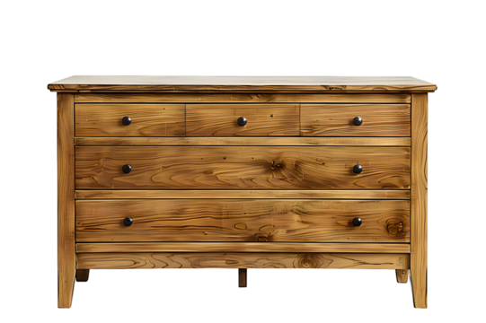 Wooden dresser isolated on transparent background
