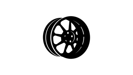 Fototapeta premium Car rim, black isolated silhouette