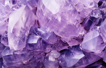Fototapeta premium A close-up of an amethyst crystal, highlighting its intricate patterns and purple hues. Created with Ai