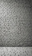 Brick painted white wall with delicate shadows, can be used for texture or background