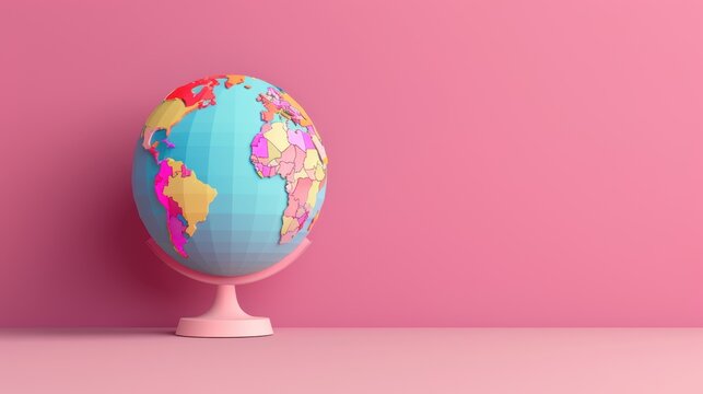 A minimalist globe design with a rainbow-colored overlay, representing the beauty of diversity and inclusion. The image offers plenty of copy space for customization.