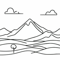 Continuous one line drawing of camping tent and bonfire. Camping tent outdoor and Bonfire single line art vector illustration. Editable stroke.