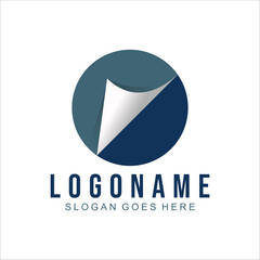 circle paper arrow logo design