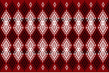 Geometric, seamless, traditional ethnic, Thai pattern, fabric pattern for textiles, rugs, wallpaper, clothing, sarong, batik, wrapping, embroidery, print, background, cover, illustration.