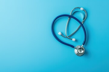 Fototapeta premium Stethoscope on blue background
