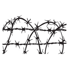 Fototapeta premium Barbed wire silhouette, security, prison, slavery barbed wire vector illustration