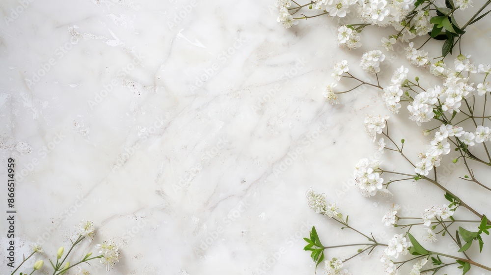 Poster A white background with flowers on it. The flowers are arranged in a way that they are not overlapping each other