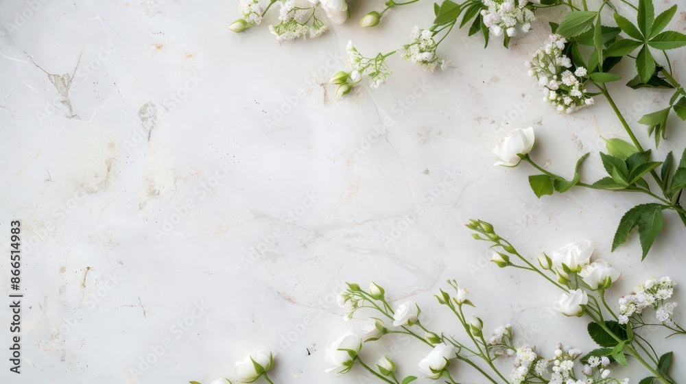 Aufkleber A white background with flowers on it. The flowers are arranged in a way that they are not overlapping each other