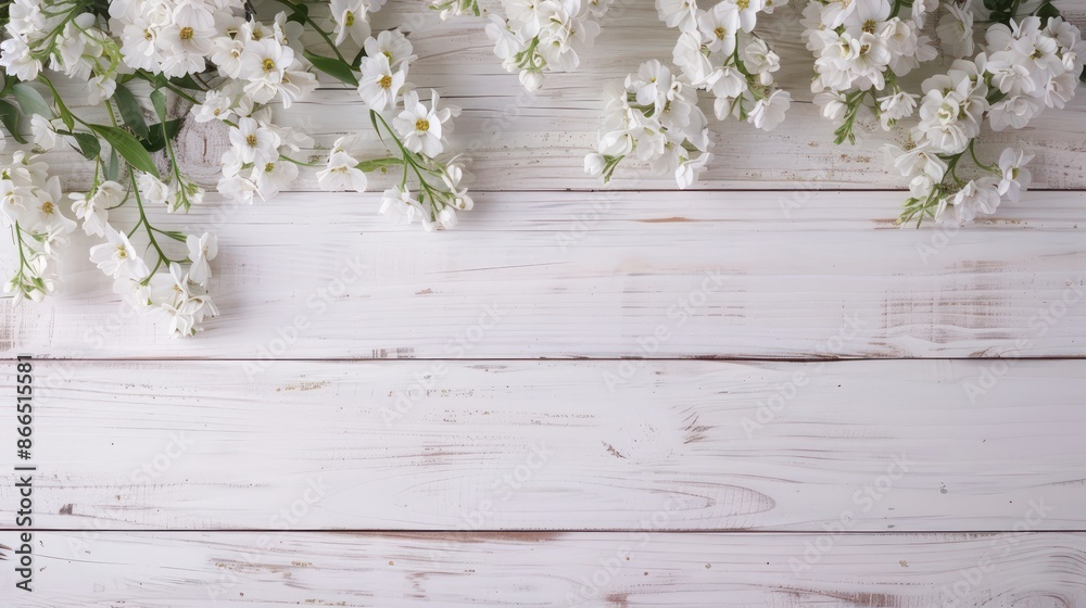 Poster A white background with a bunch of white flowers. The flowers are arranged in a way that they are not overlapping each other