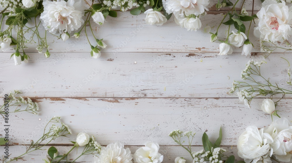 Poster A white background with flowers on it. The flowers are arranged in a way that they are not overlapping each other