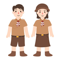 Boy And Girl Scouts Uniforms illustration