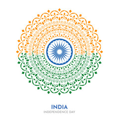 Indian Traditional Tricolor Mandala Design Vector