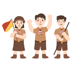 hand drawn happy pramuka day illustration