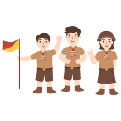 illustration Selamat Hari Pramuka With Scout uniform
