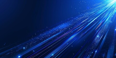Abstract, dynamic blue background with glowing lines and sparkling particles for a futuristic and energetic visual effect.
