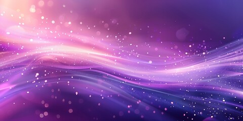 Obraz premium Abstract, elegant light purple background with flowing white lines and dots, creating a dreamy and ethereal atmosphere.