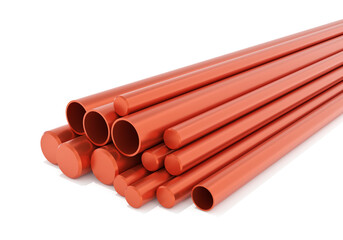 Copper metal steel products. metal steel industry. 3D rendering.