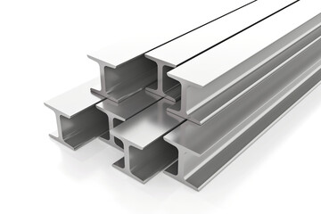 Steel H-beam. Metal steel products. steel galvanized. metal industry. 3D rendering.
