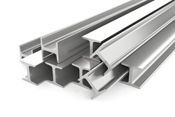 Steel H-beam. Metal steel products. steel galvanized. metal industry. 3D rendering.