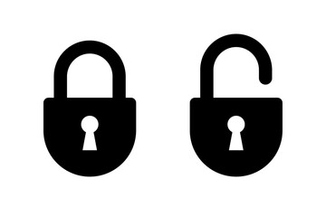 Locked and unlocked padlock icon