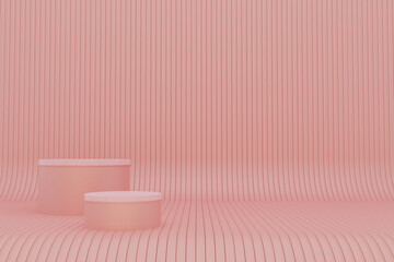 3d Podium display. geometric abstract . 3D rendering.