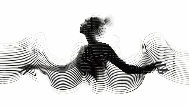 dancing female dancer figure, Silhouette of the ballerina in an ornament