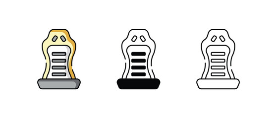 Racing Seat icons vector set stock illustration