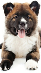 Fototapeta premium akita puppy cut to white background
