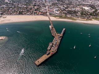 Famous California Wharf from Above During the Day