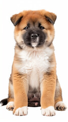 Fototapeta premium akita puppy cut to white background