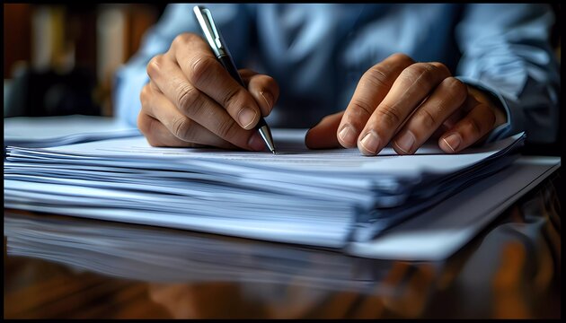 Regulatory Compliance Reporting, an environmental compliance officer reviewing reports and regulatory documents, 