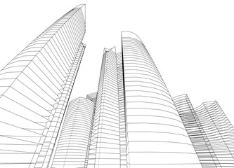 Abstract architectural background 3d illustration