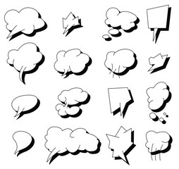 Bubble comic speech set, great design for any purposes. Sticker design. Vector illustration
