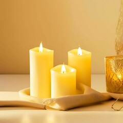 Yellow Candles:AI-Generated 