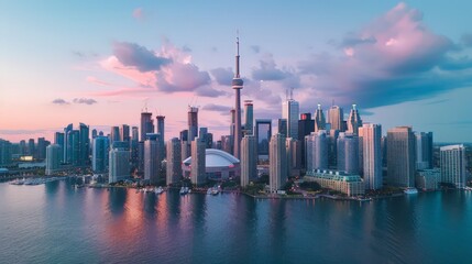 Fototapeta premium The city thrives on innovation, with tech hubs and startups driving economic growth and pushing the boundaries of what's possible.