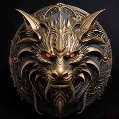 Dragon emblem. Illustration On The Theme Of Religion, Signs, Emblems And Coats Of Arms. Generative AI