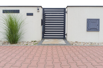 Modern House Gate with Mailbox
