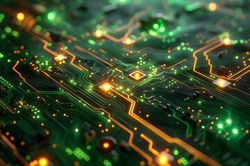 Obraz premium electronic circuit board with processor for background