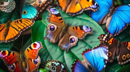 Obraz premium The diverse array of butterfly species around the world, from the iconic monarch to the exotic blue morpho, showcases the beauty of biodiversity.