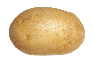 Fresh raw whole potato isolated on white, clipping path
