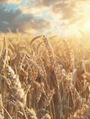 Fototapeta premium Wheat field bathed in the sun