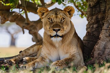 lion in the grass