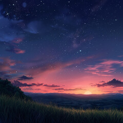 Naklejka premium Landscape, nature and sky