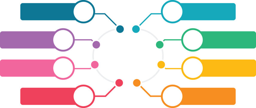 Infographic Diagram Element. Infographic template business concept with 8 options. For content, diagram, flowchart, steps, parts, timeline infographics, workflow, chart.