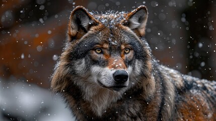 wolf in snow HD 8K wallpaper Stock Photographic Image  