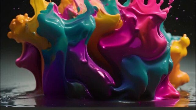 Colourful Ink Splashing And Swirling. Slow Motion Abstract black Background, blue and white colour full hd 4k video dwonload