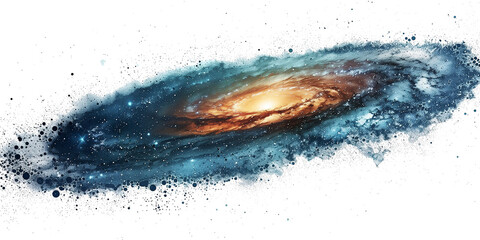 blue space galaxy isolated on transparent or white background